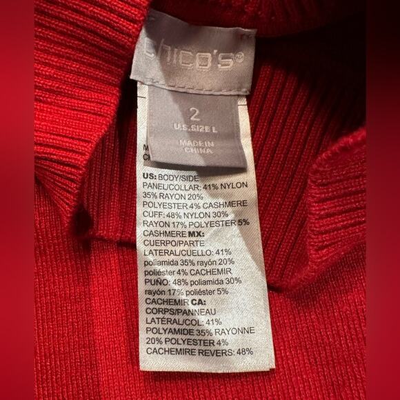 Chico’s Size 2 (Medium) Sleeveless Turtleneck Sweater with Ribbed Sides - Picture 3 of 5